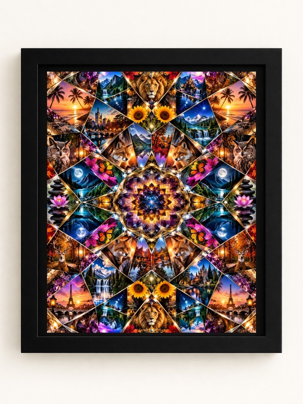 Kaleidoscope Animal & Nature A.i. Art Print 8x10 Frame